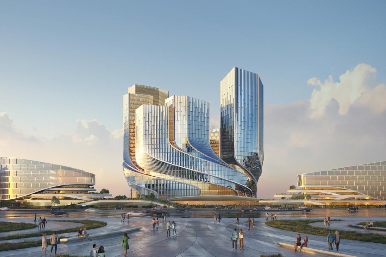 Architectural design，tencent，multi-storied building，