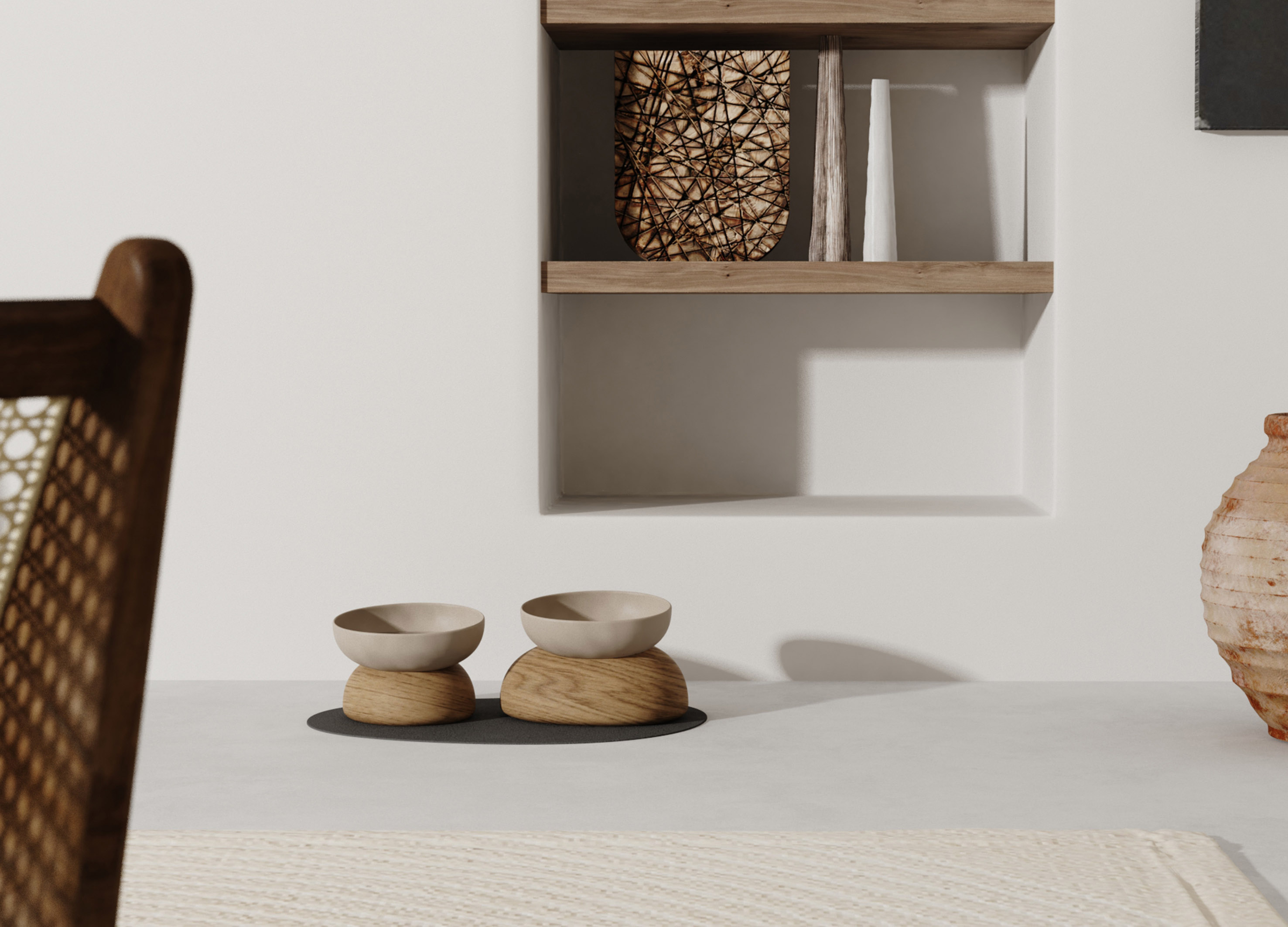 Diligent design，Riikyu，Pet Supplies & Pet，Pets，wabi-sabi ，Extremely simple wind，Pet bowl，feed，