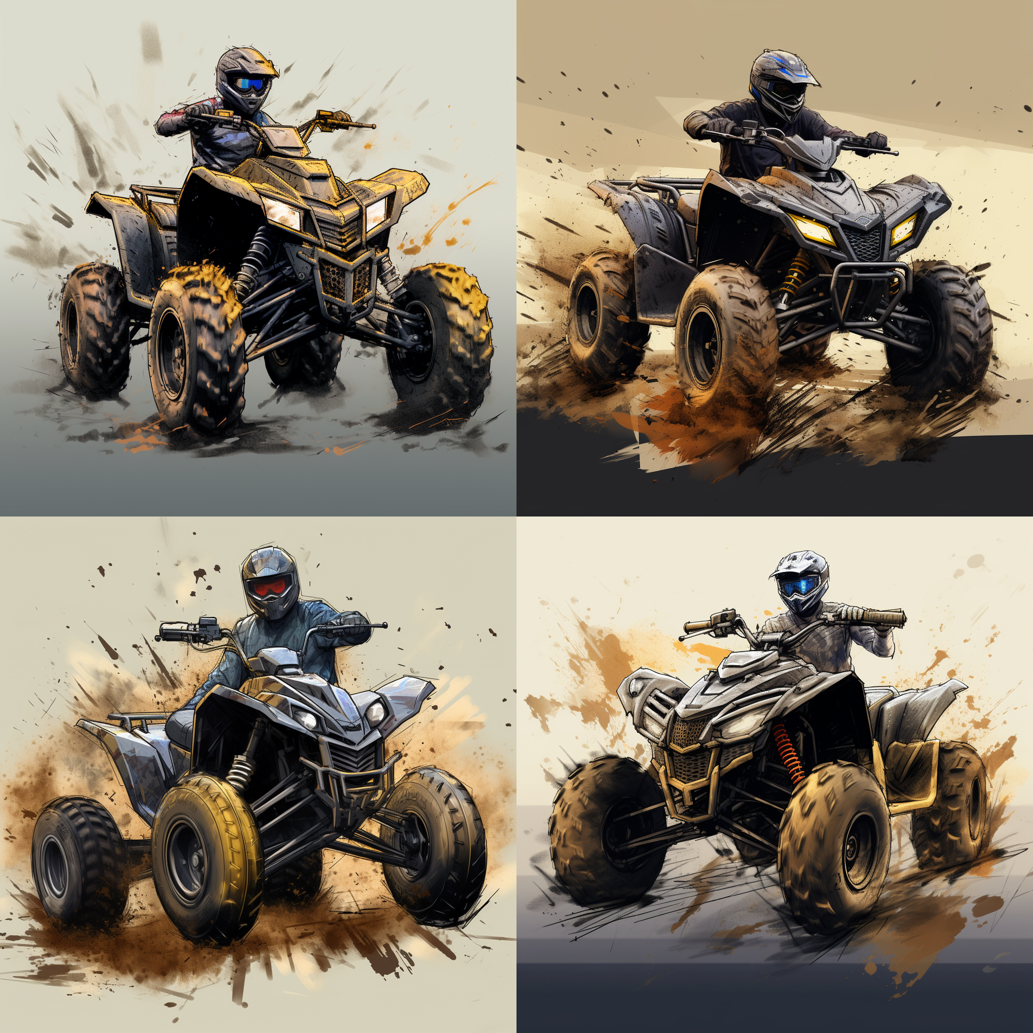 Beach car design，AI Assisted，Dirt car，Off-road vehicle，Sketch design，