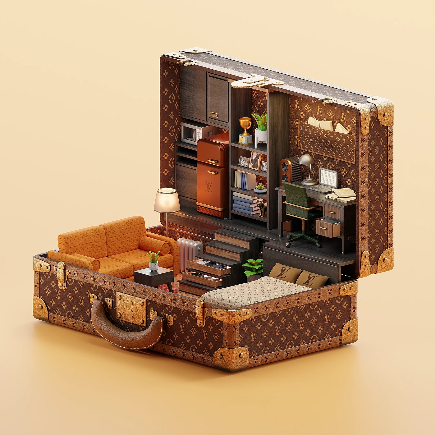 创意，行李箱，拉杆箱，Suitcases，