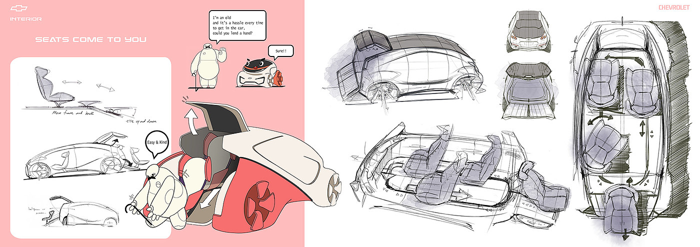 Chevrolet，Baymax，Elderly car，conceptual design，