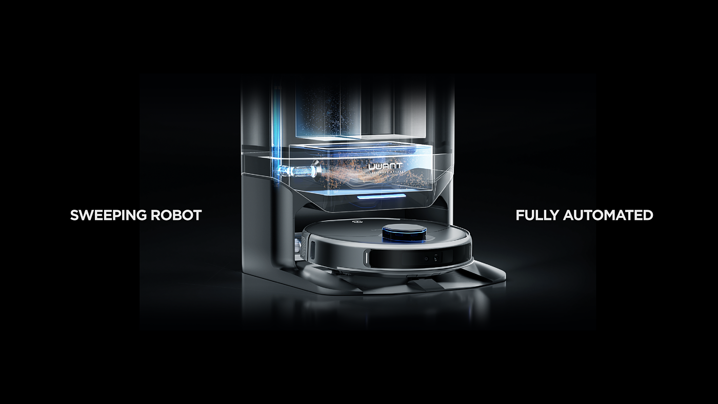 product design，industrial design，Scene rendering，Household appliances，Sweeping robot，Furniture Aesthetics，Intelligent life，