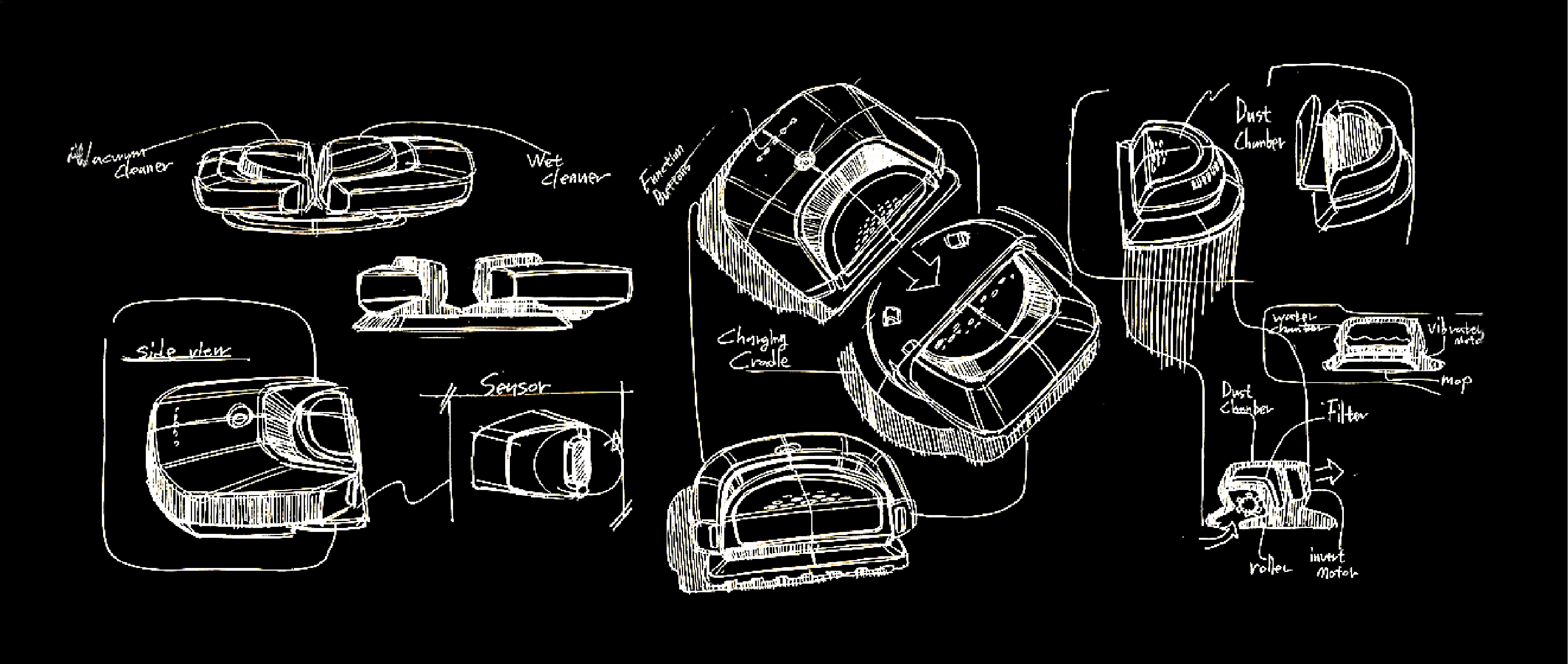 product design，industrial design，Scene rendering，Household appliances，Sweeping robot，Furniture Aesthetics，Intelligent life，