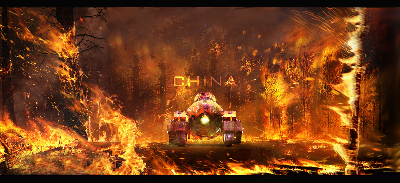 Forest Fire Fighting，conceptual design，product design，fire engine design，forest fire，