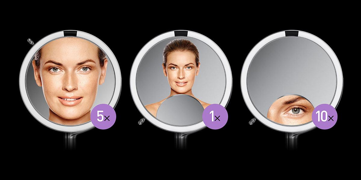 brightness，Natural light，Cosmetic mirror，Three sides，Simple people，