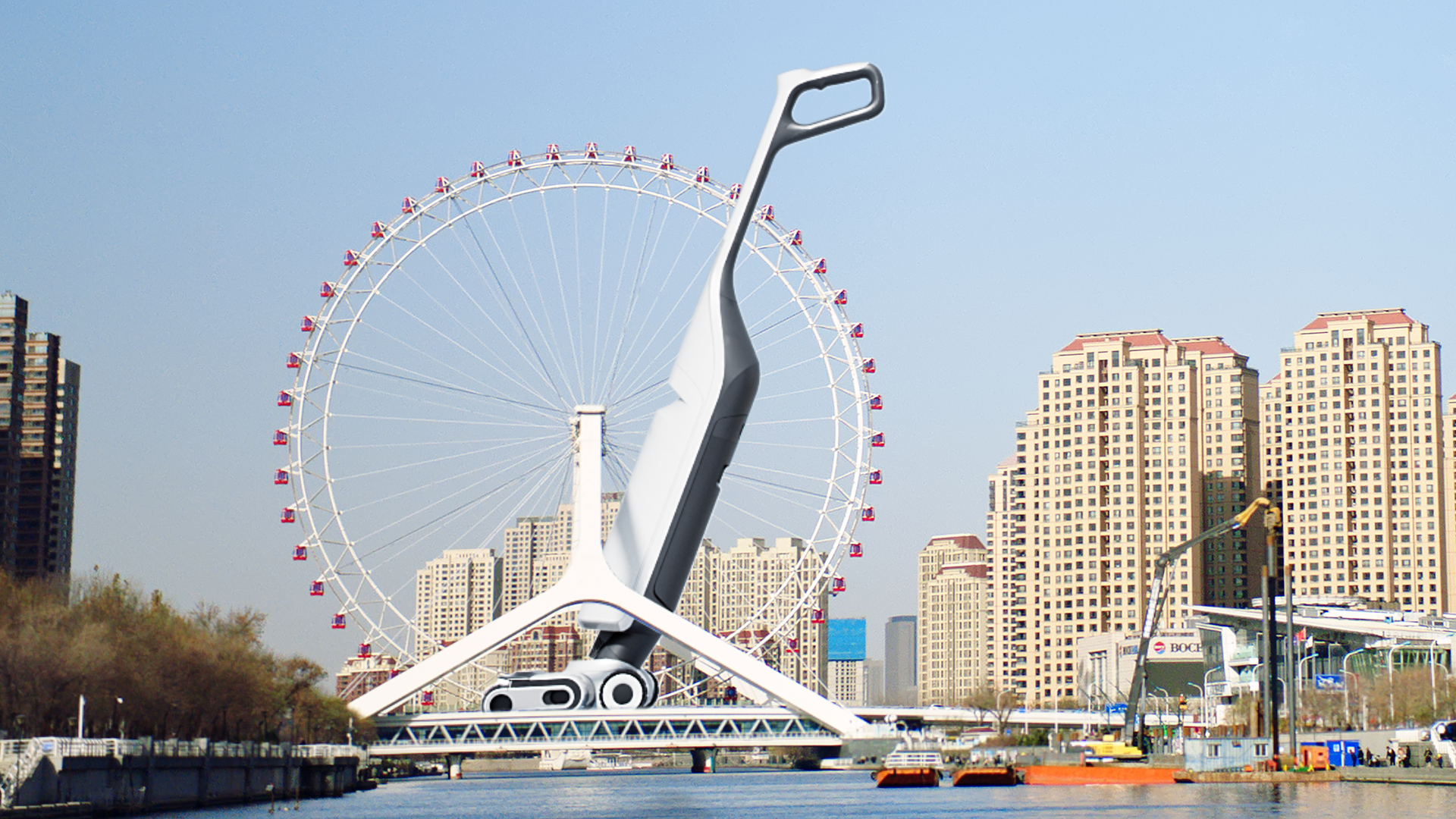 cgi，Stone Technology，Washing machine，three-dimensional，animation，real scene synthesis，Chongqing Liziba，Xi'an Drum Tower，