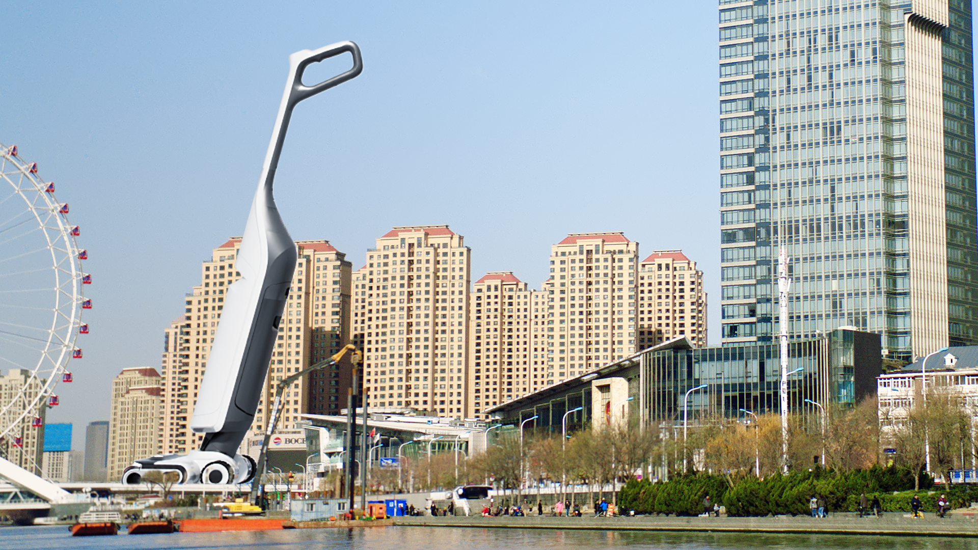 cgi，Stone Technology，Washing machine，three-dimensional，animation，real scene synthesis，Chongqing Liziba，Xi'an Drum Tower，