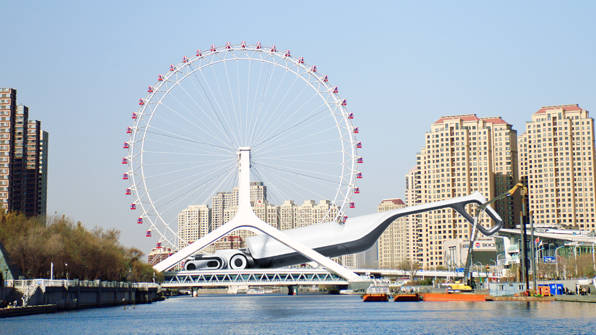 cgi，Stone Technology，Washing machine，three-dimensional，animation，real scene synthesis，Chongqing Liziba，Xi'an Drum Tower，
