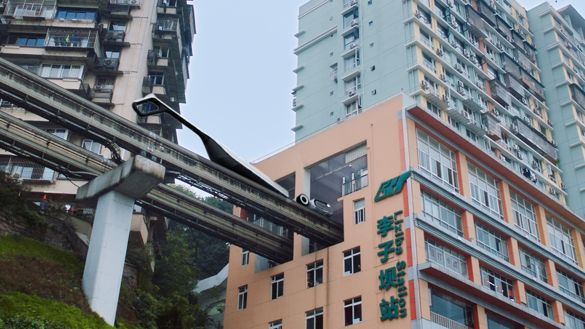 cgi，Stone Technology，Washing machine，three-dimensional，animation，real scene synthesis，Chongqing Liziba，Xi'an Drum Tower，