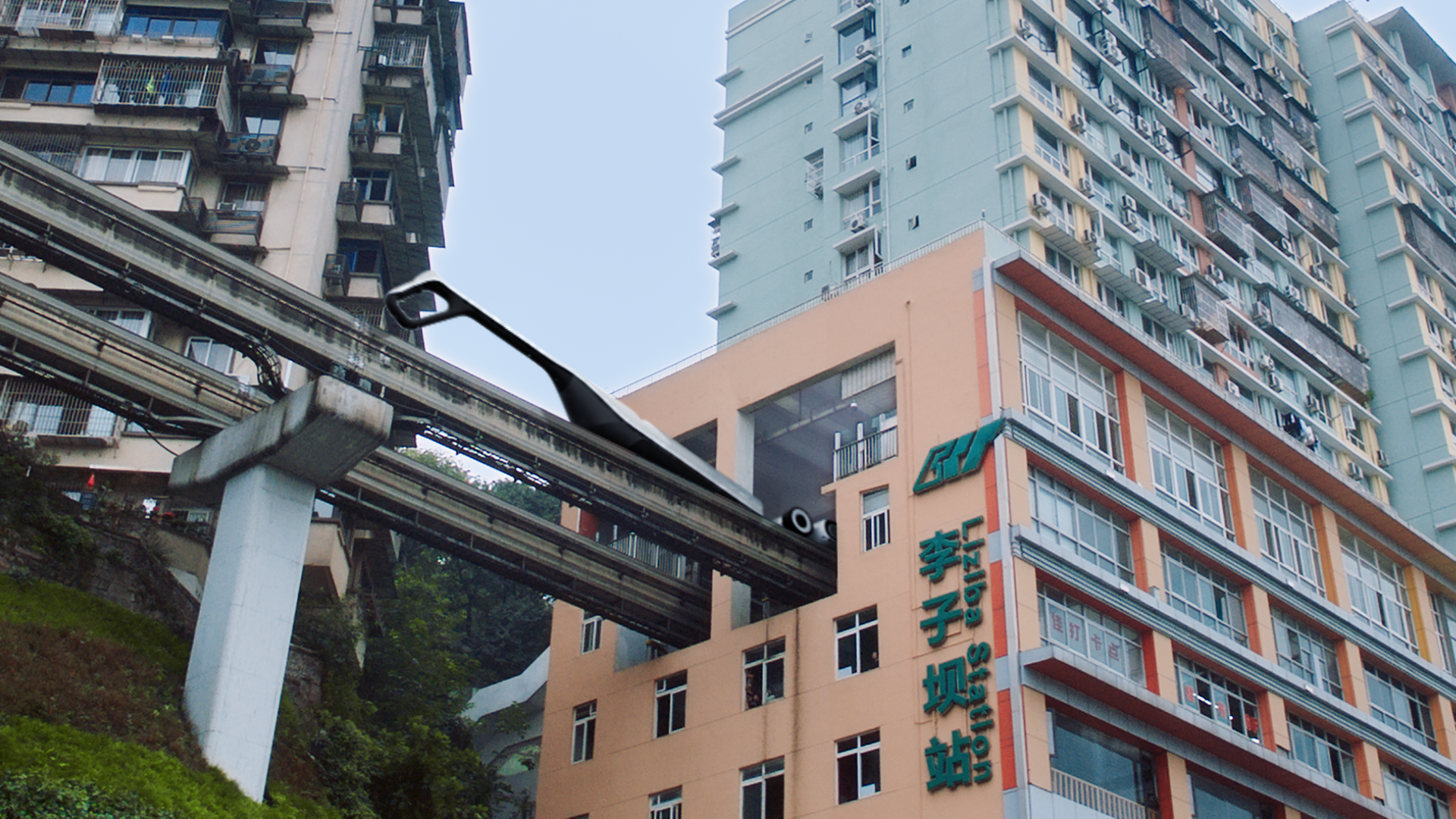 cgi，Stone Technology，Washing machine，three-dimensional，animation，real scene synthesis，Chongqing Liziba，Xi'an Drum Tower，