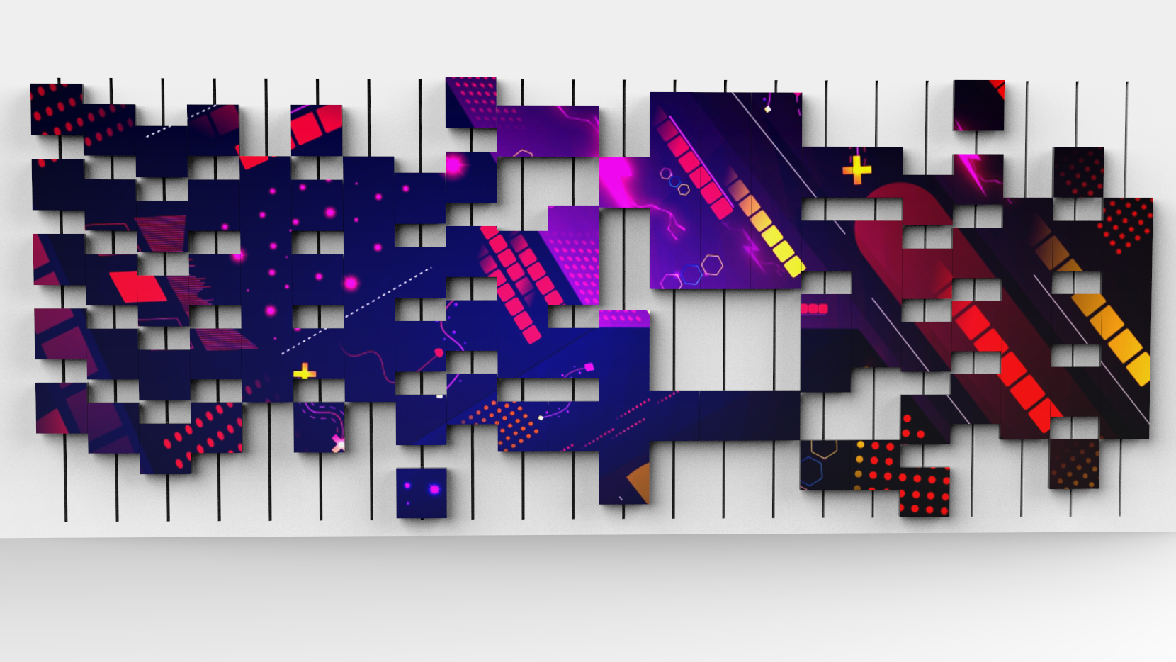 mechanical matrix，Matrix screen，LED Matrix，LED mechanical matrix screen，Wave screen，