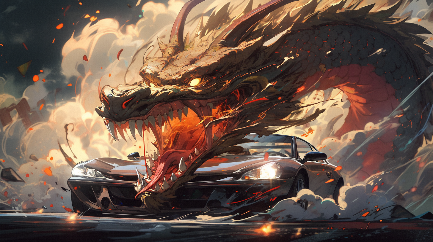 Illustration，poster，Year of the Dragon，automobile，ai，