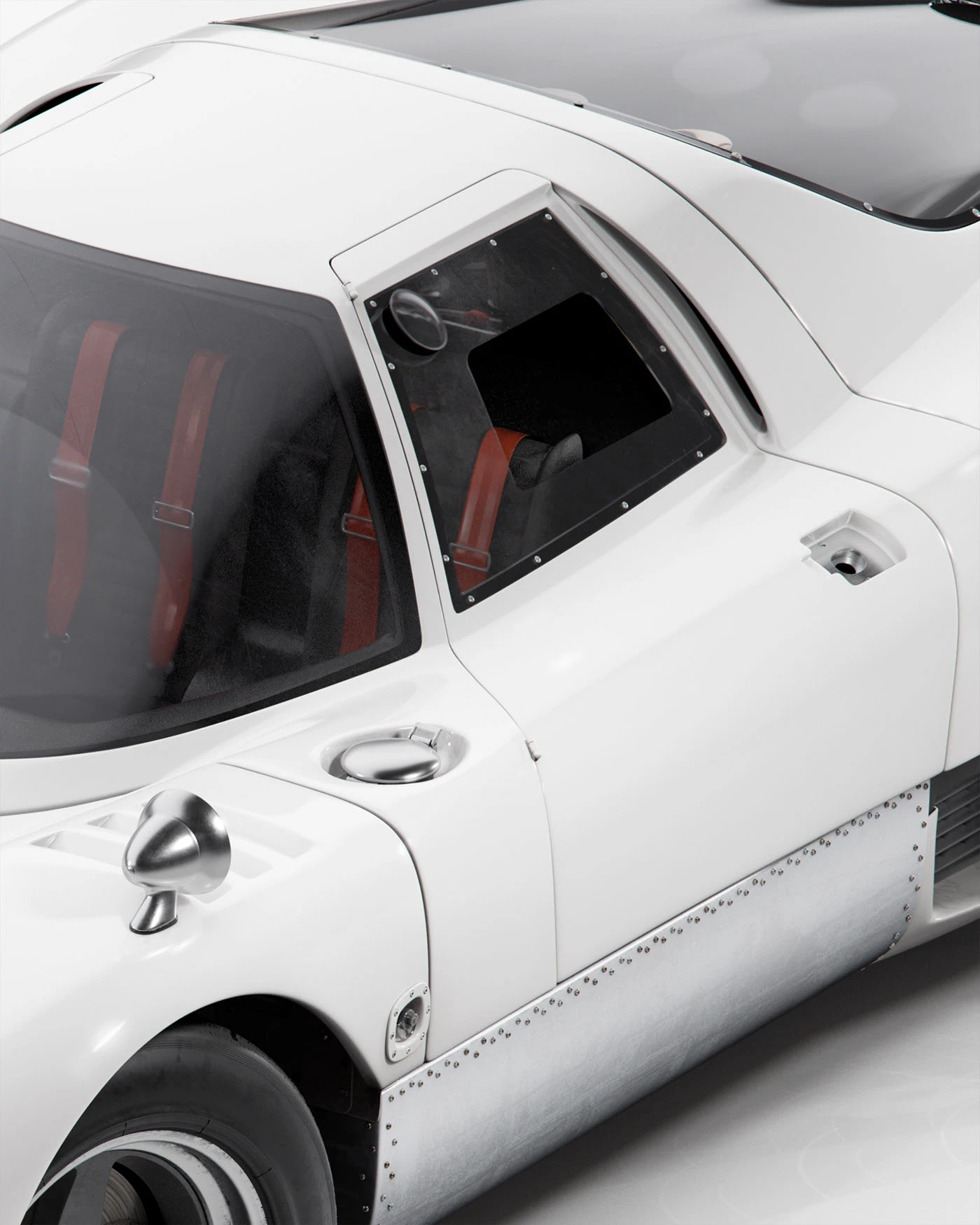 Sports car，cgi，pure white，