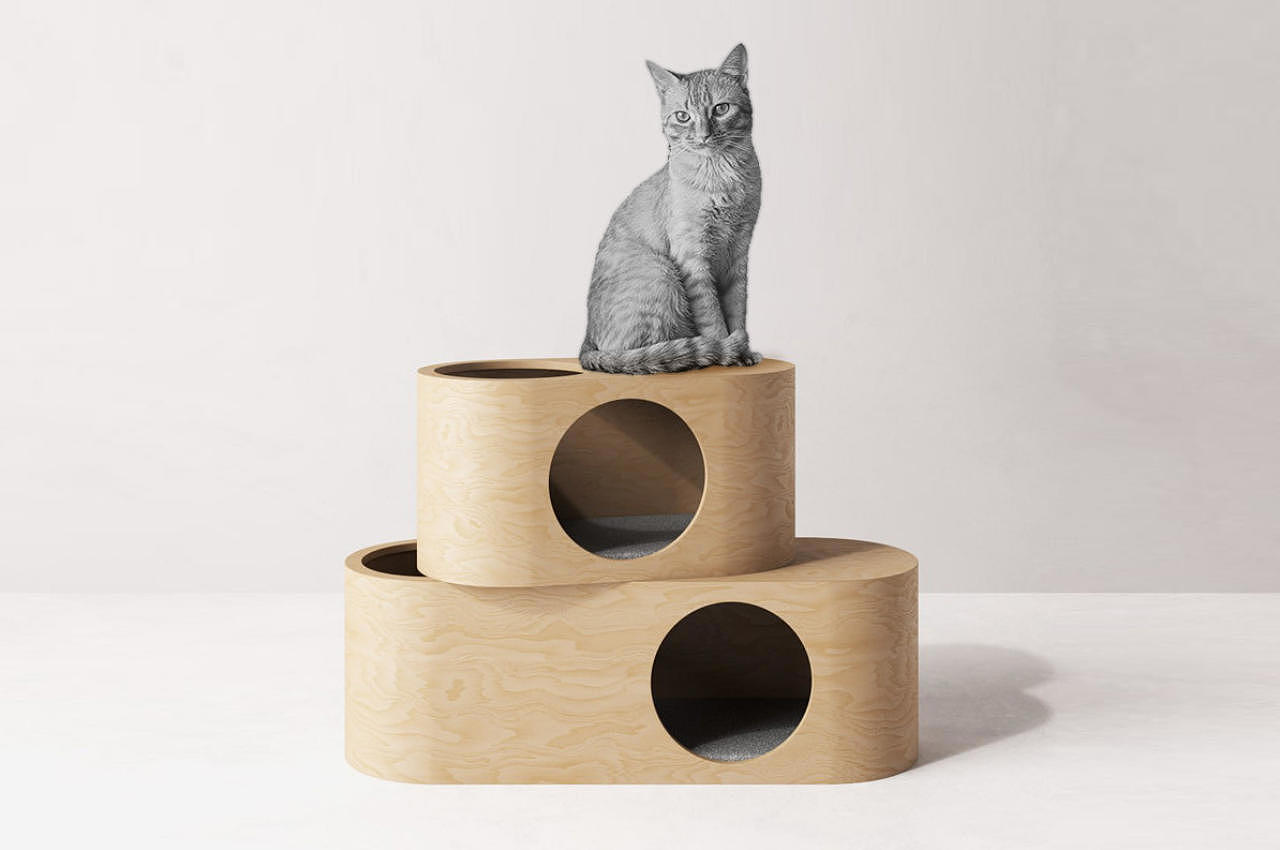 Cat house，felt，Log color，