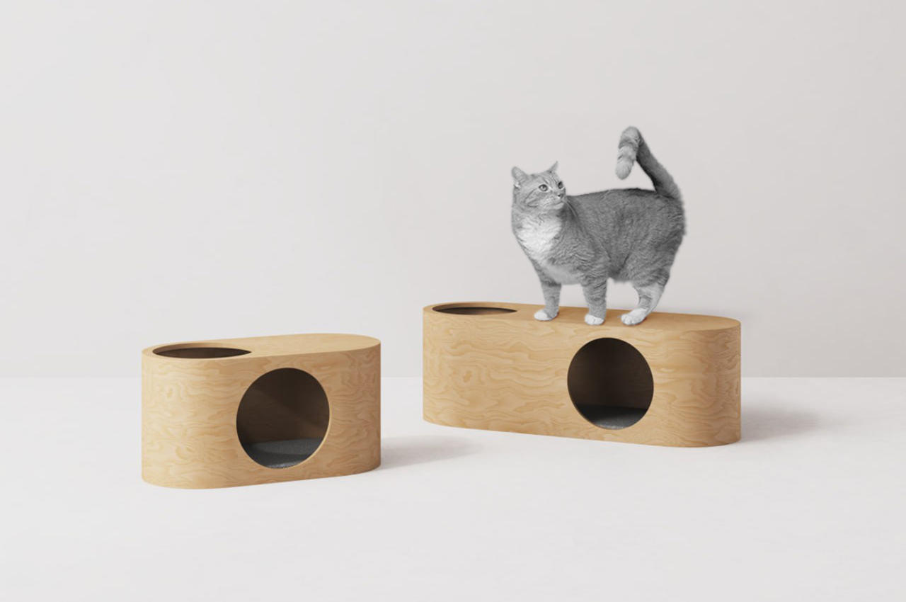 Cat house，felt，Log color，