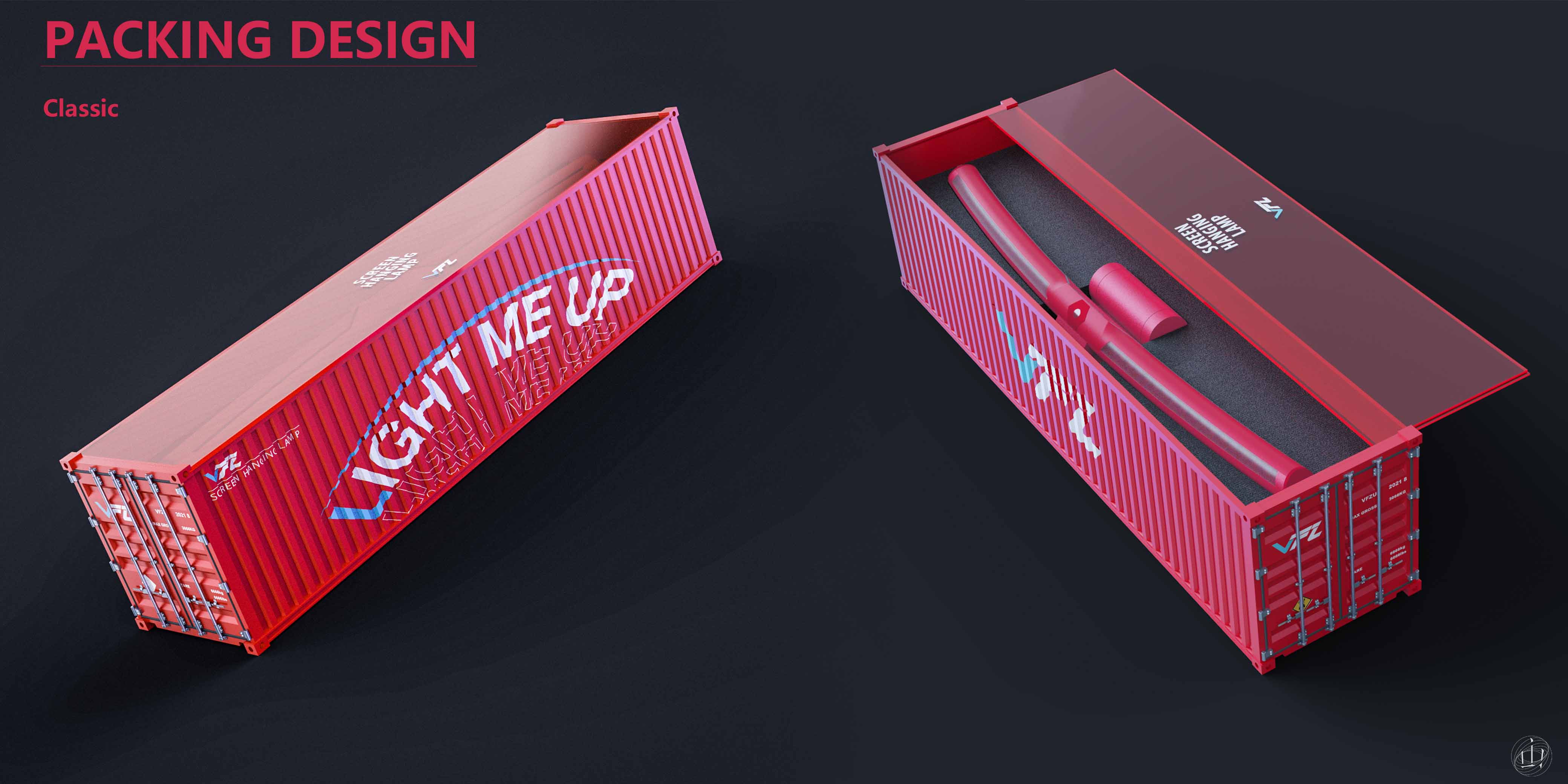 Screen hanging lamp design，