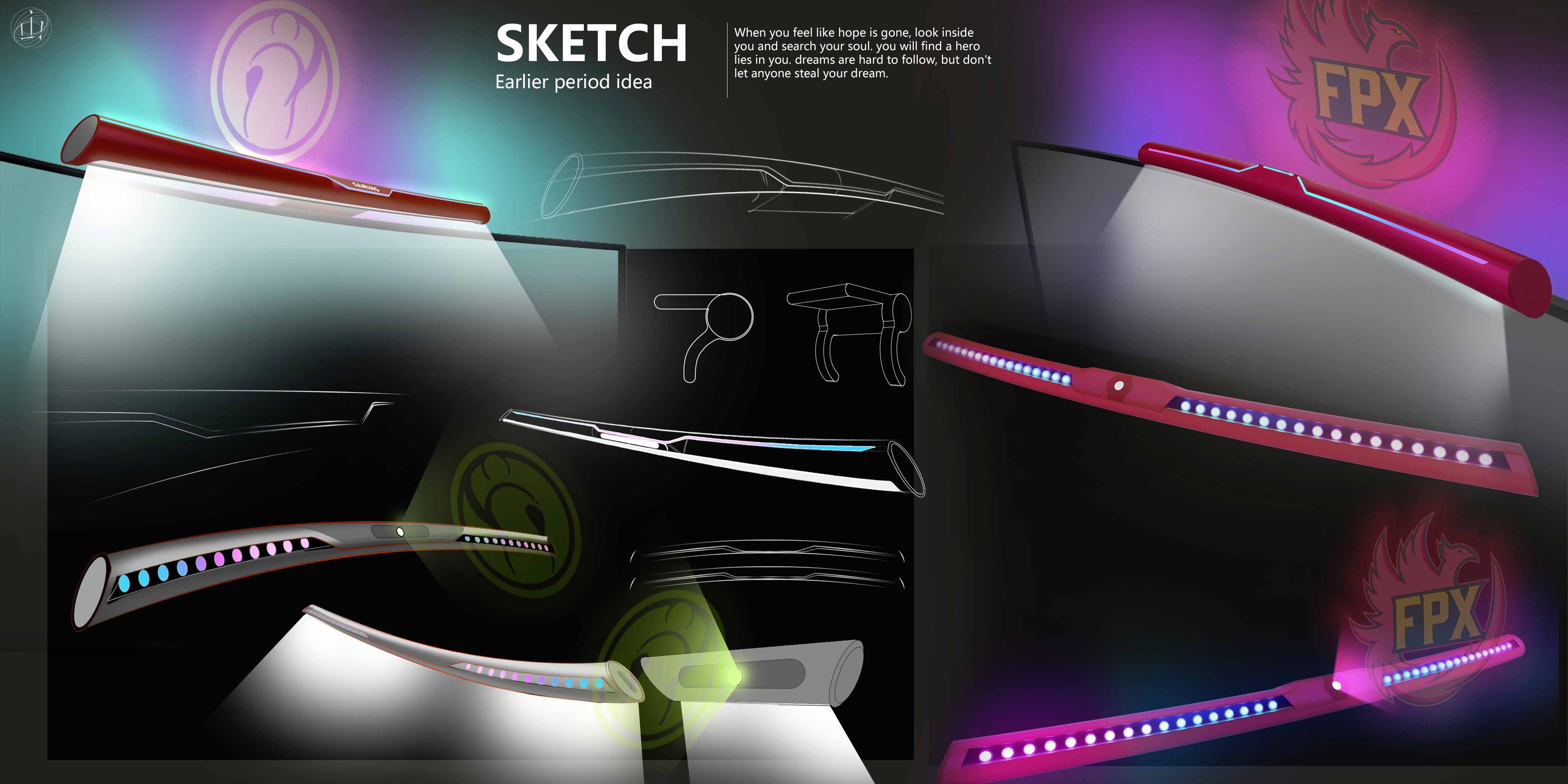 Screen hanging lamp design，