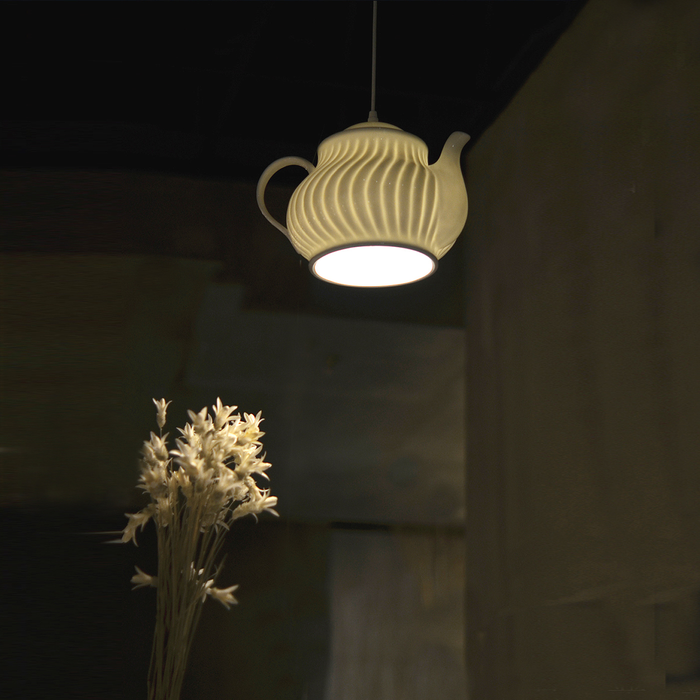 Original lighting，Creative teapot，Ceramic Chandelier，