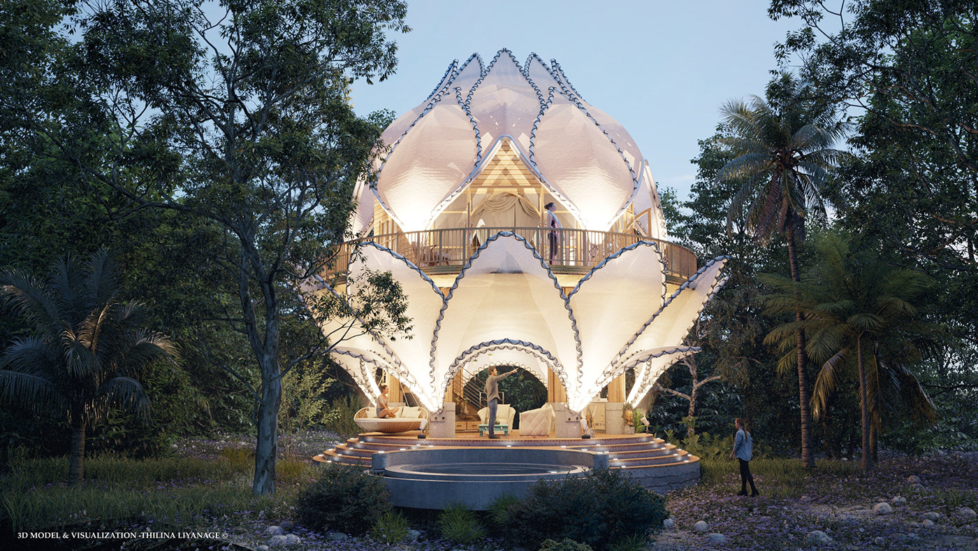 Lotus Villa，Architecture，environmental design，Interior design，