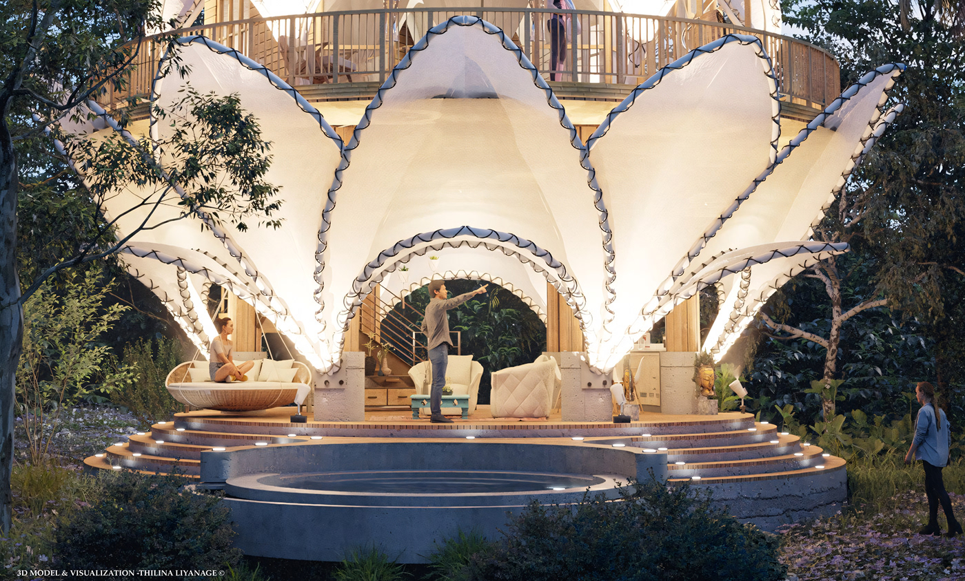 Lotus Villa，Architecture，environmental design，Interior design，