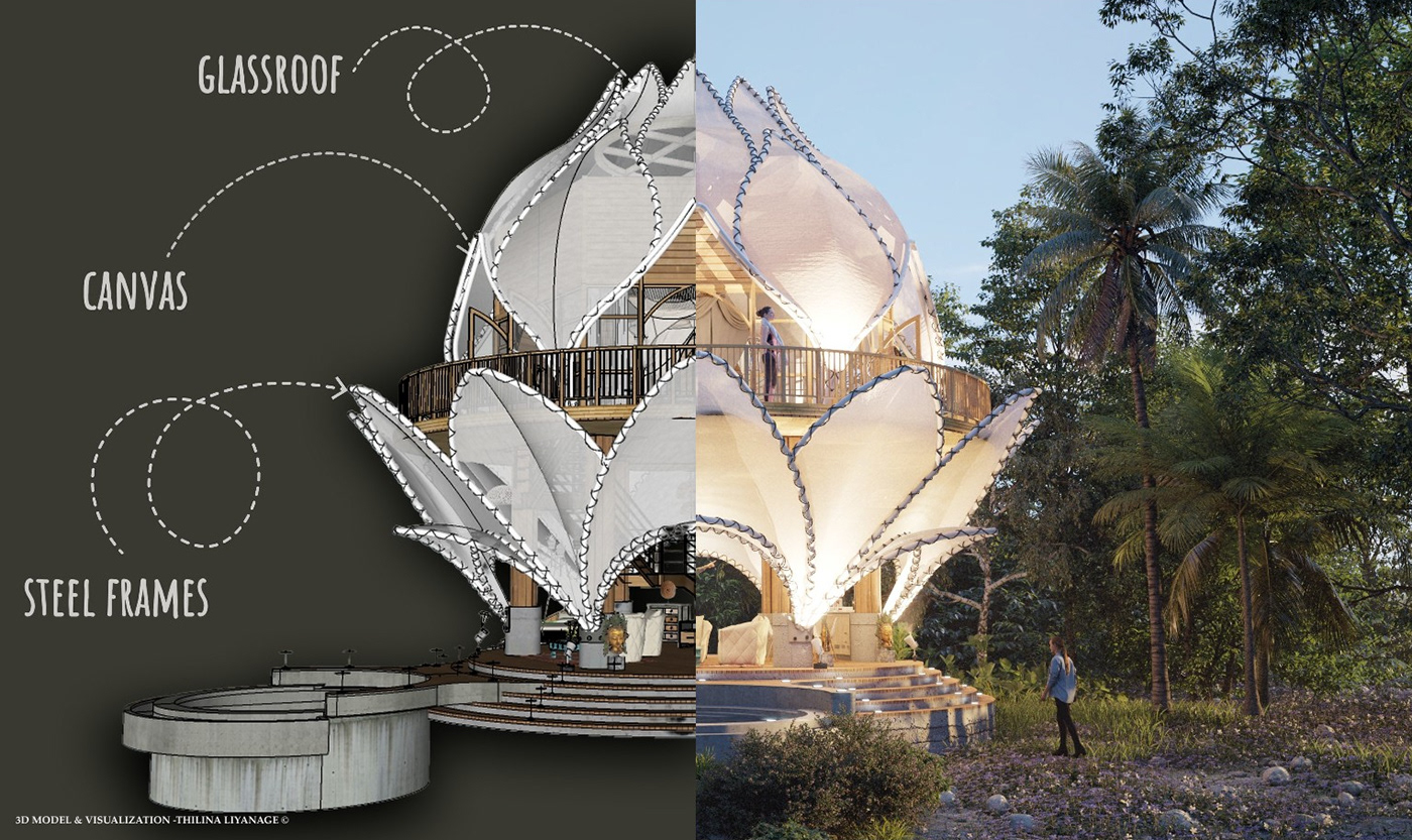 Lotus Villa，Architecture，environmental design，Interior design，