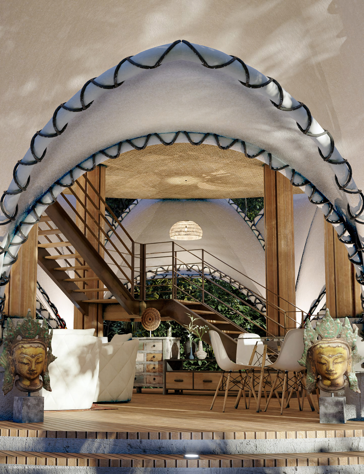 Lotus Villa，Architecture，environmental design，Interior design，