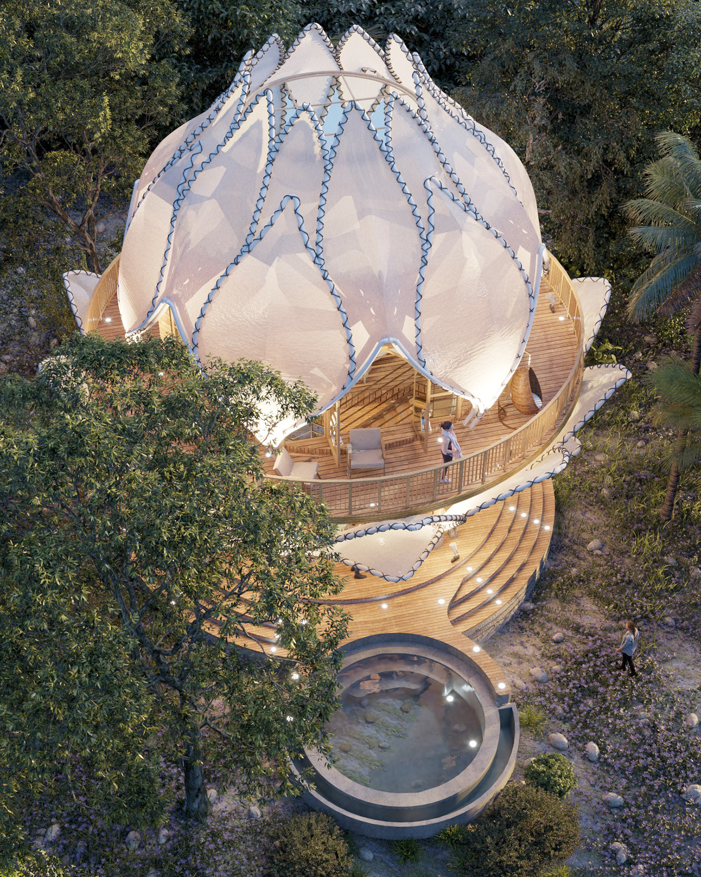 Lotus Villa，Architecture，environmental design，Interior design，