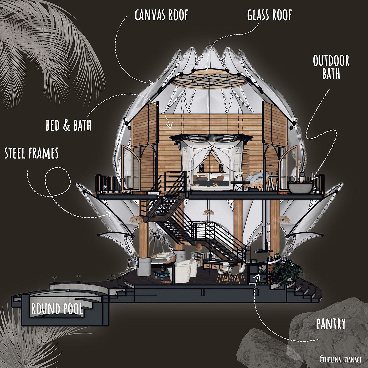Lotus Villa，Architecture，environmental design，Interior design，