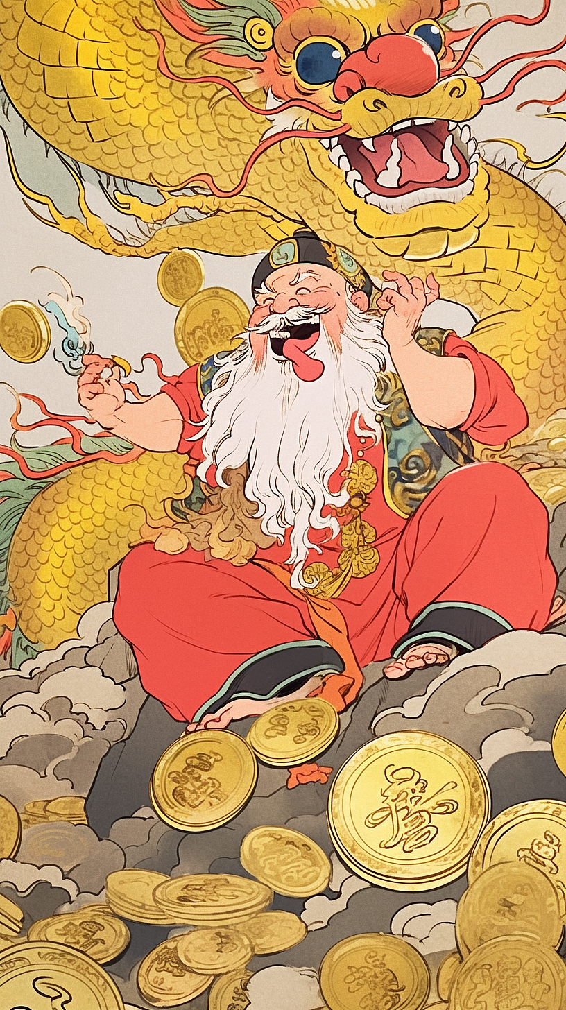 AI design，Illustration，wallpaper，Year of the Dragon，AI painting，