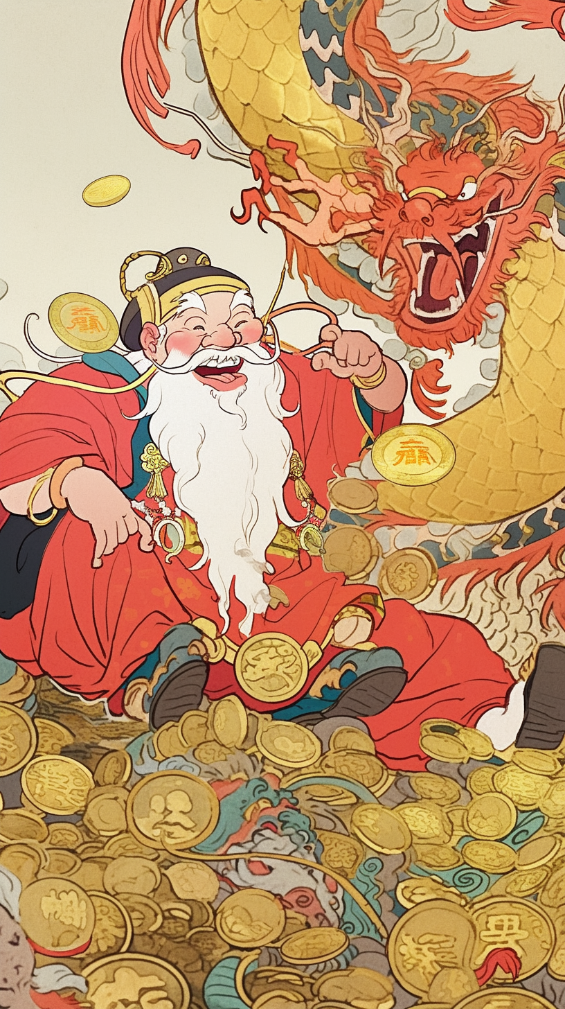 AI design，Illustration，wallpaper，Year of the Dragon，AI painting，