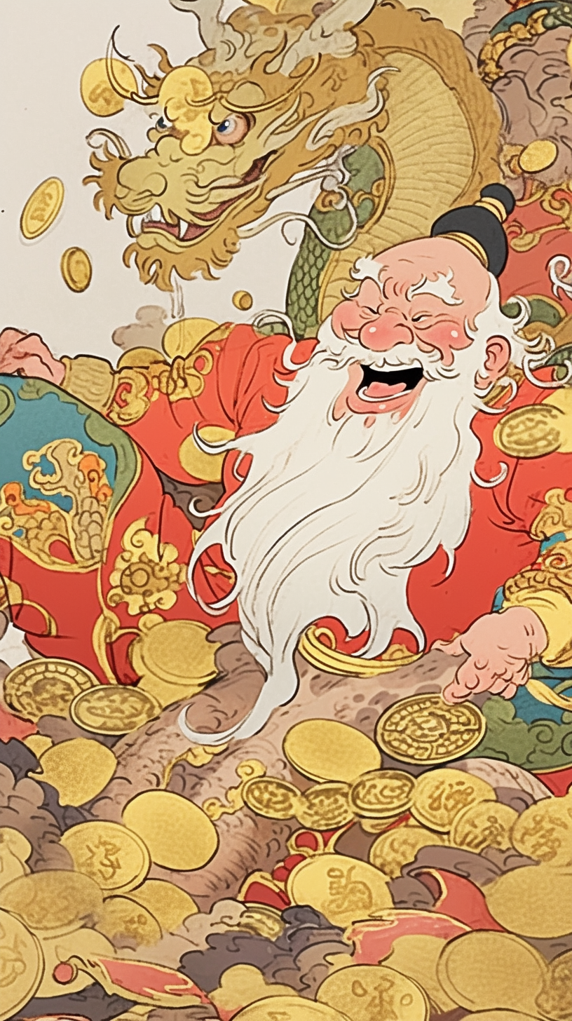 AI design，Illustration，wallpaper，Year of the Dragon，AI painting，