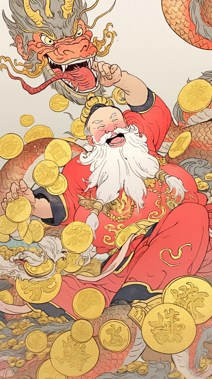 AI design，Illustration，wallpaper，Year of the Dragon，AI painting，