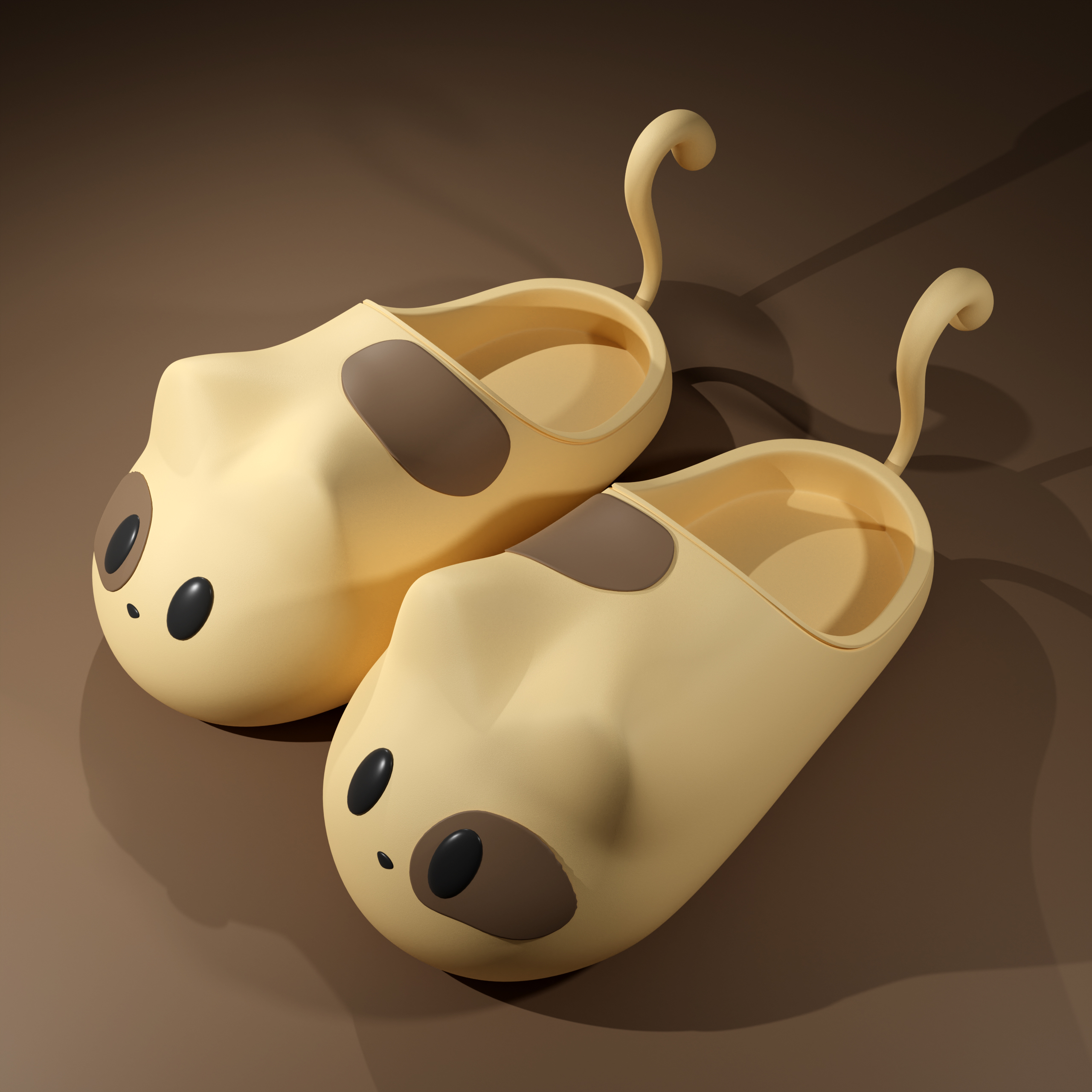 Cute kitten slippers winter plus plush，