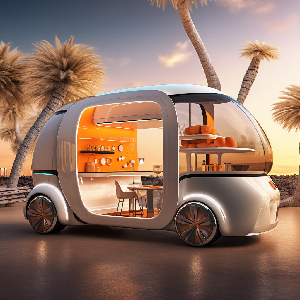 Outdoor RV, Camping Essential, Concept Dining Car，