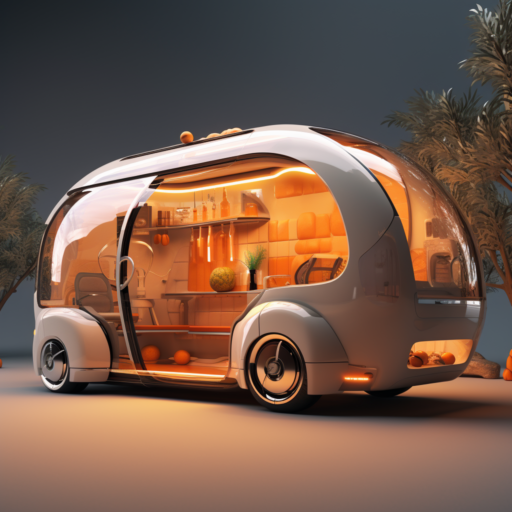 Outdoor RV, Camping Essential, Concept Dining Car，