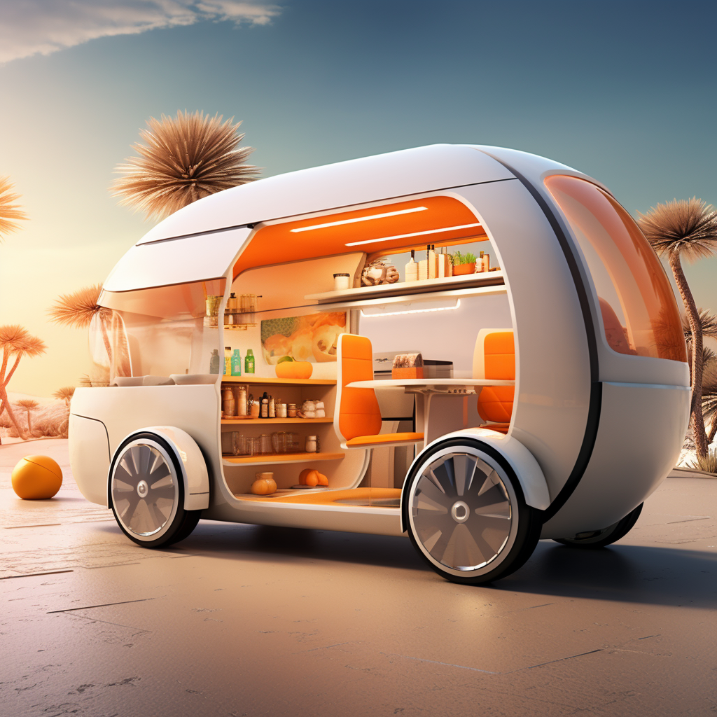 Outdoor RV, Camping Essential, Concept Dining Car，