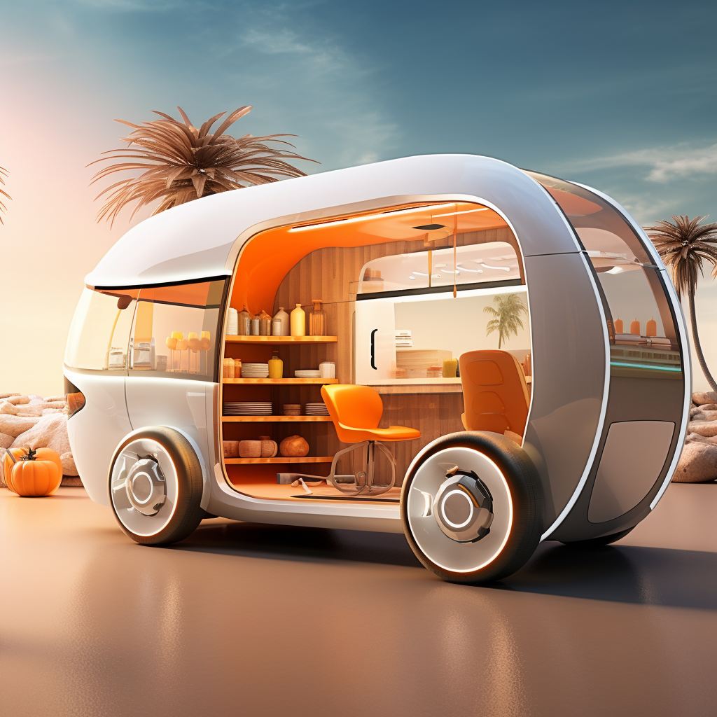 Outdoor RV, Camping Essential, Concept Dining Car，