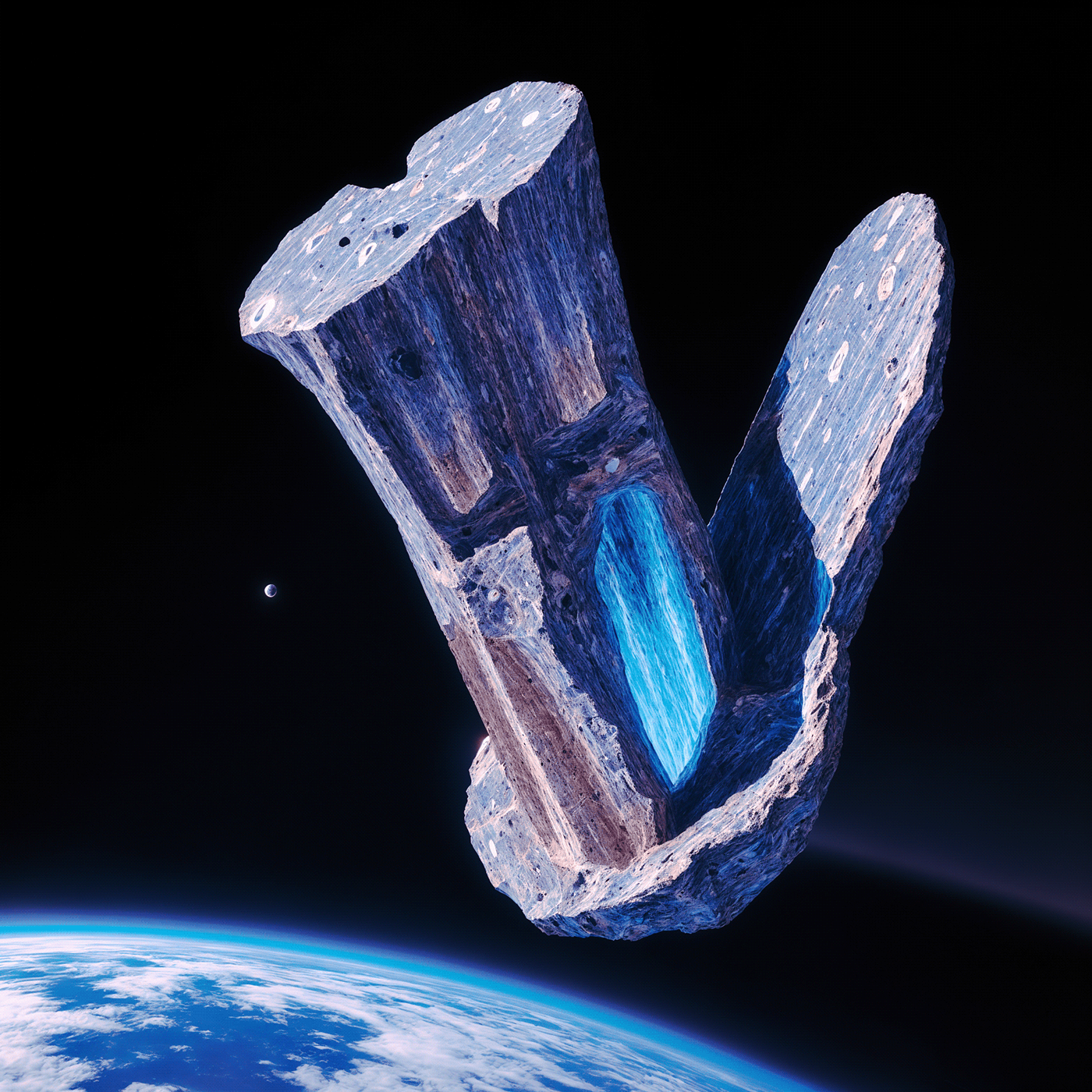 Digital art，mineral，Digital Painting，conceptual design，