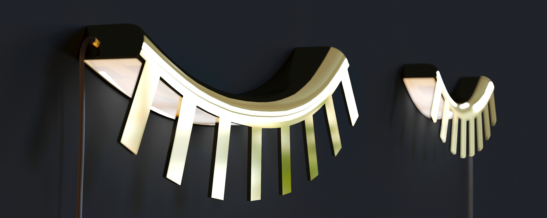 Wall lamp，Lamp design，black，