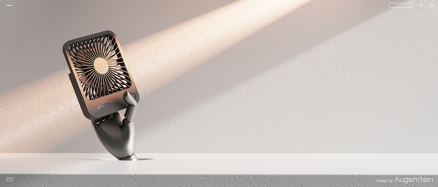 Fan，industrial design，sample reels，product design，Cooling fan，Desktop fan，Simplicity，