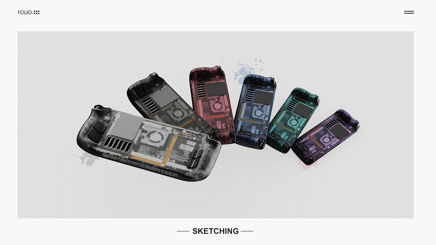 Design，industrial design，product design，recreational machines，steamdeck，sample reels，Render，Graphic Artist Designer，