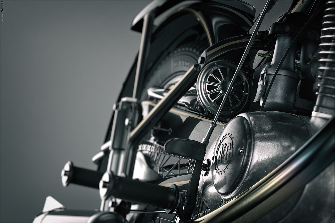 Retro Bike，CG Renders，motorcycle，vehicle，