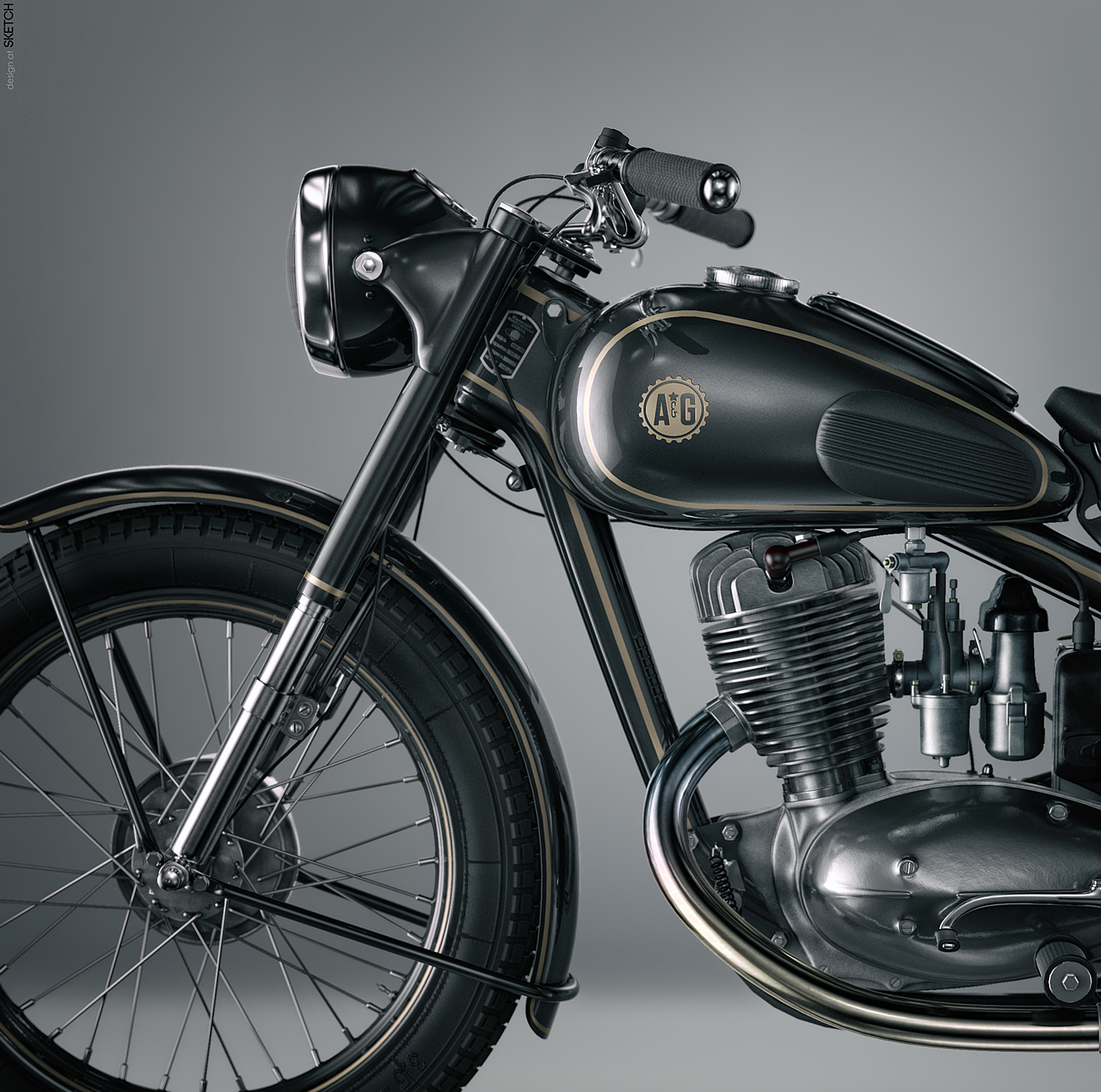 Retro Bike，CG Renders，motorcycle，vehicle，