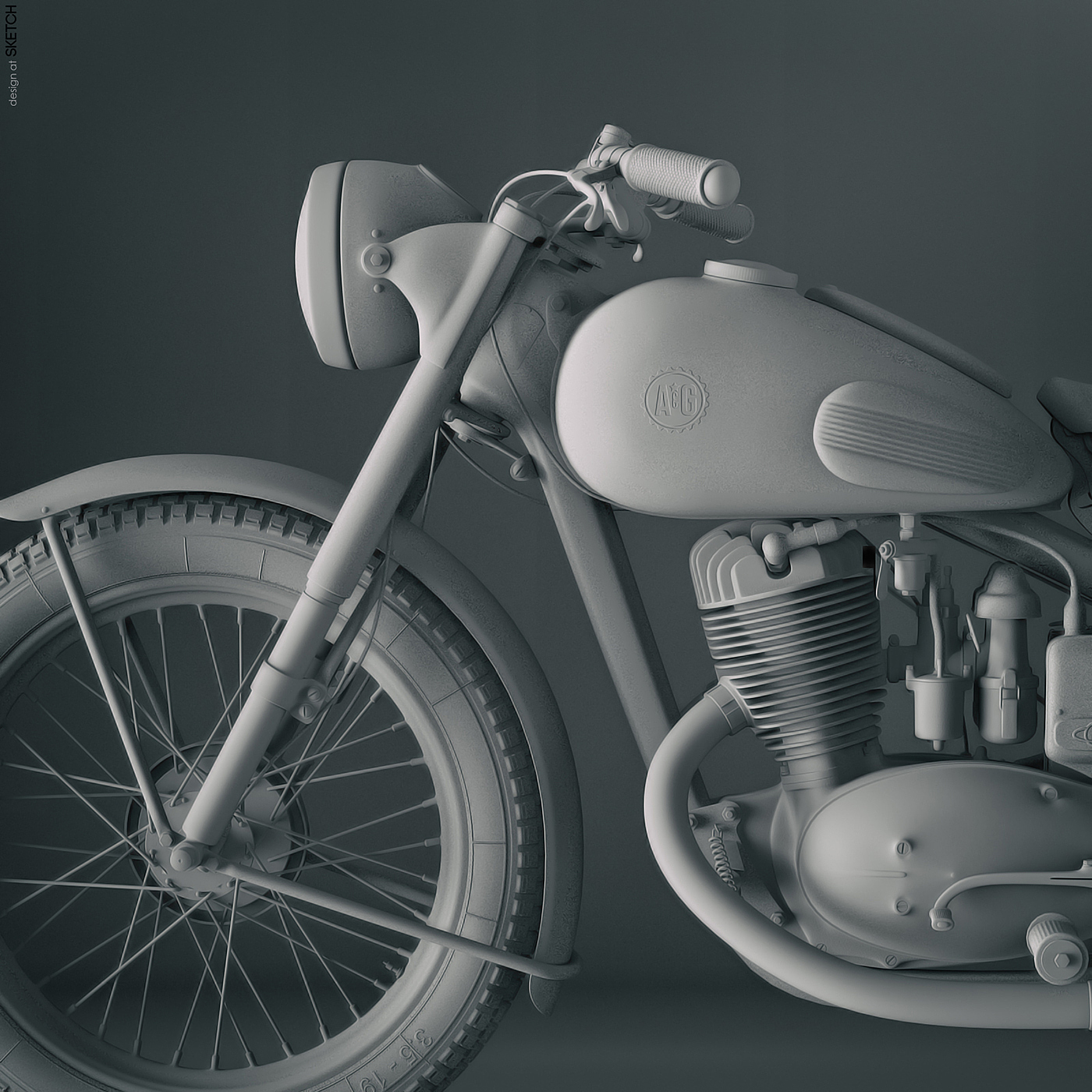 Retro Bike，CG Renders，motorcycle，vehicle，