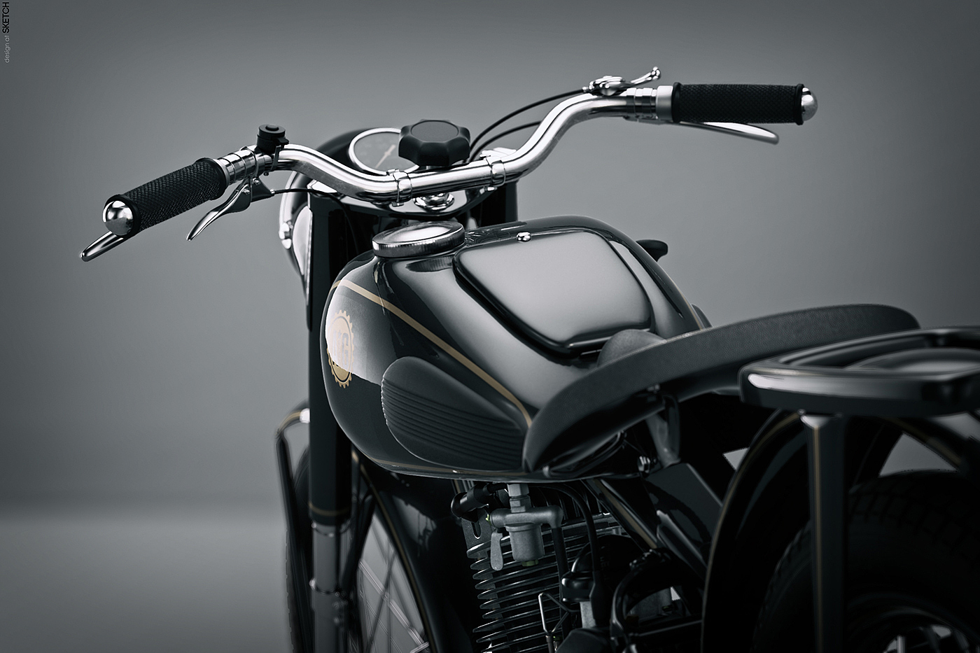 Retro Bike，CG Renders，motorcycle，vehicle，