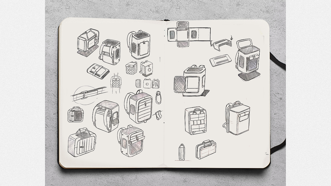 industrial design，Pet products，knapsack，product design，