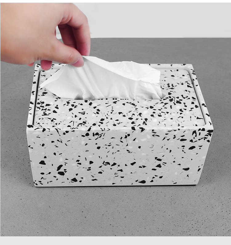 Original design of concrete on the other side，Terrazzo products，Concrete terrazzo tissue box，industrial design，