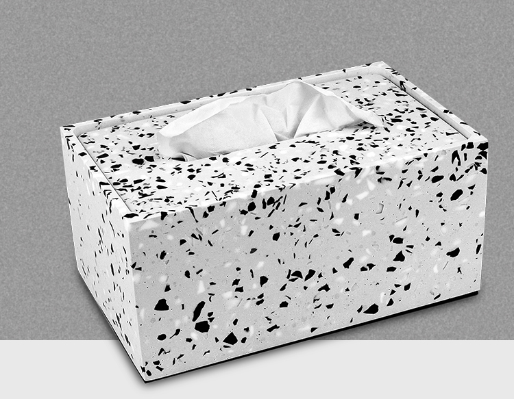 Original design of concrete on the other side，Terrazzo products，Concrete terrazzo tissue box，industrial design，
