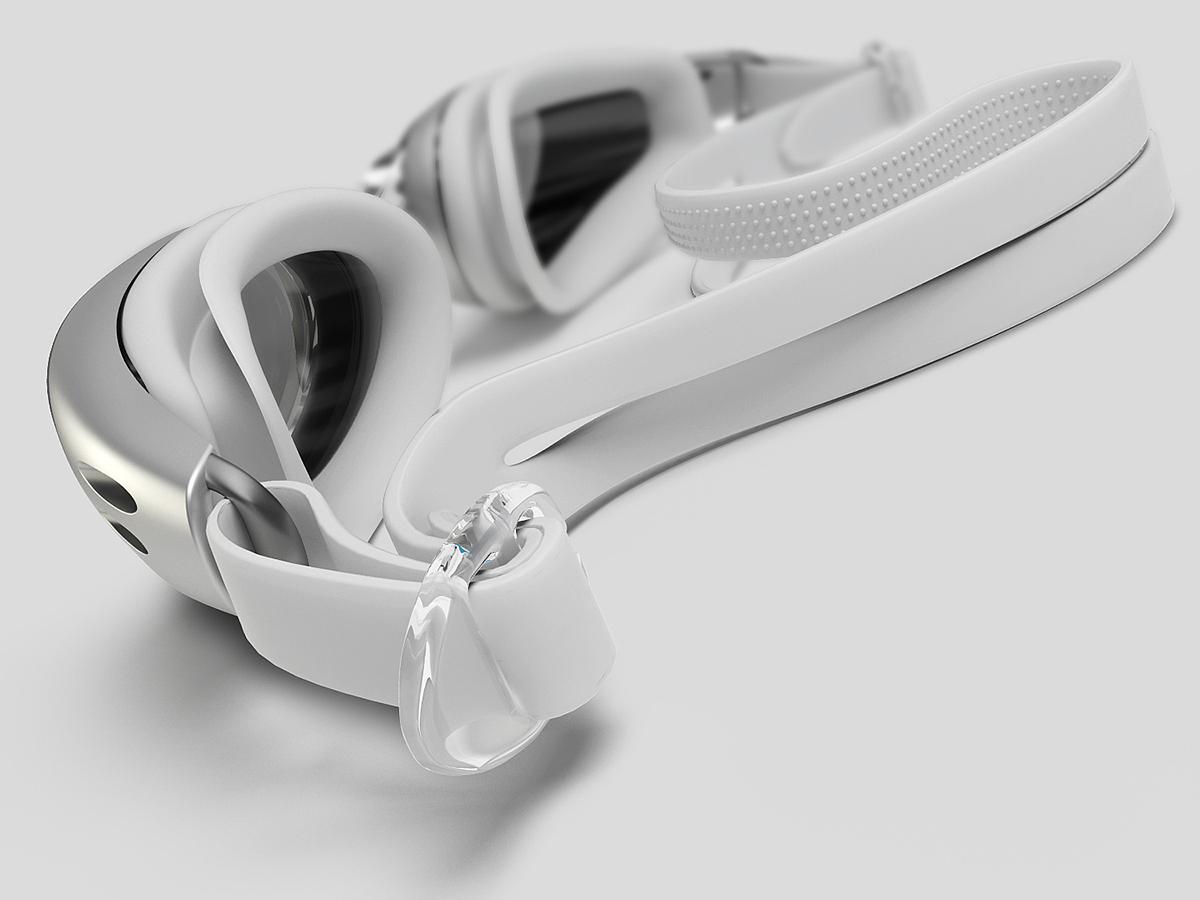 Swimming glasses，3D modeling，product design，white，