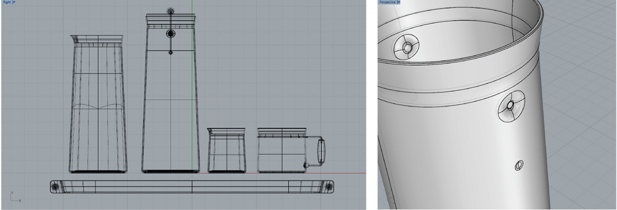 Boyer，coffee service，white，ceramics，